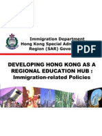 Developing Hong Kong As A Regional Education Hub: Immigration-Related Policies