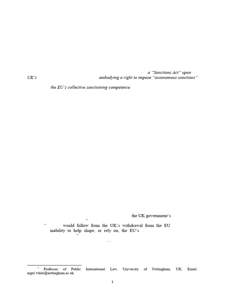 Autonomous and Collective Sanctions in the International Legal Order ...