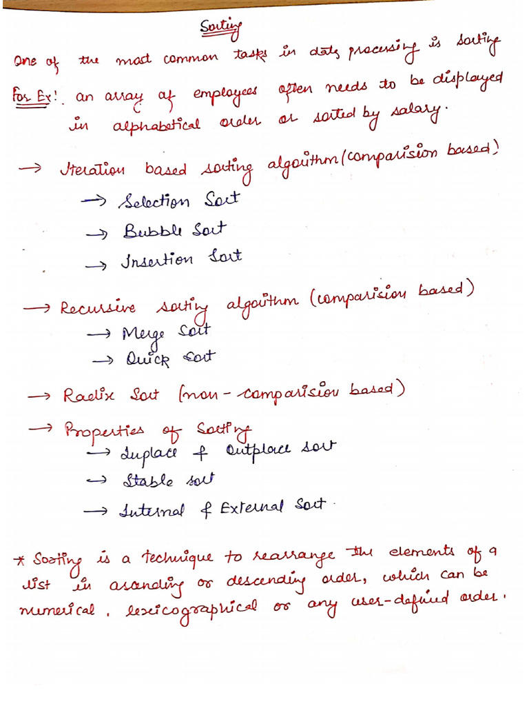 Unit 3.3 Sorting | PDF