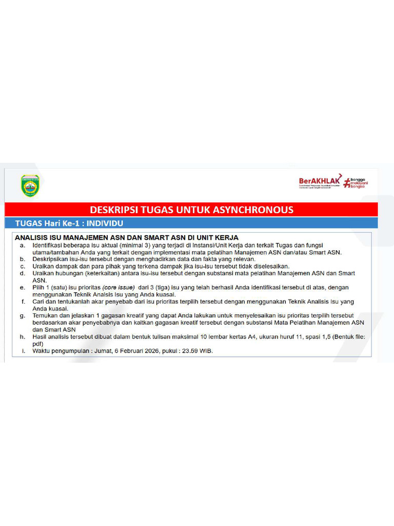 Analisis Isu Manajemen Asn Dan Smart Ask Di Unit Kerja | PDF