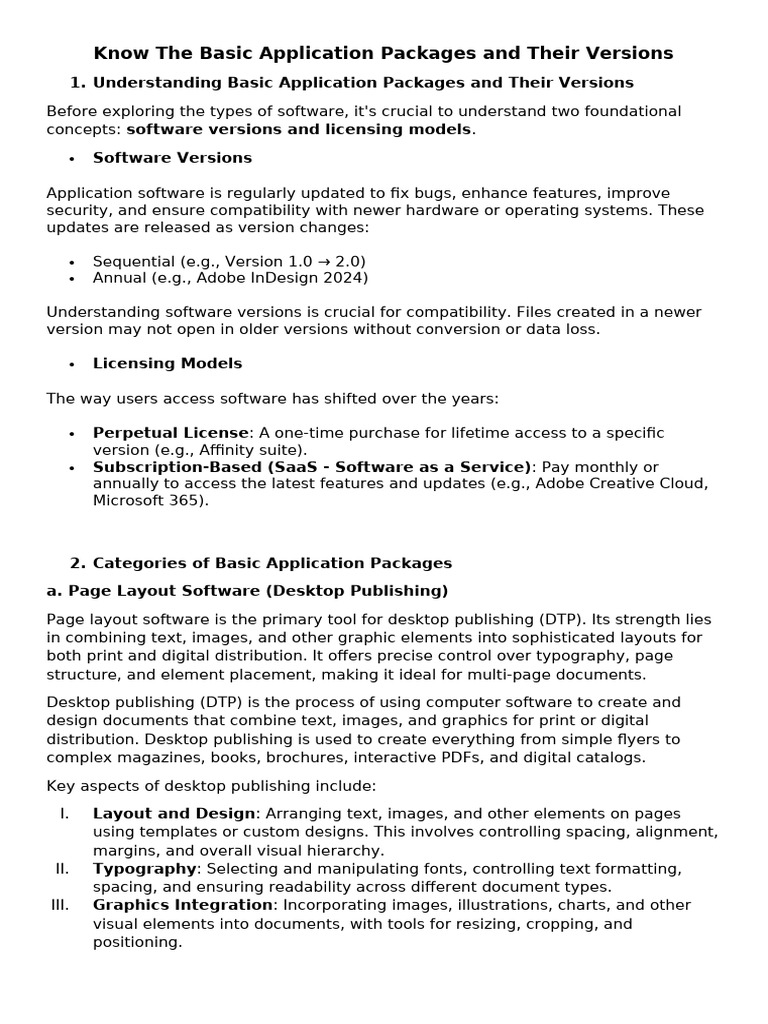 Understanding Basic Application Packages and Their Versions | PDF ...