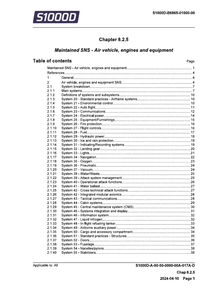 S1000D - Issue - 6 Dated 2024-06-19 (Air Vehicle Extract) | PDF ...