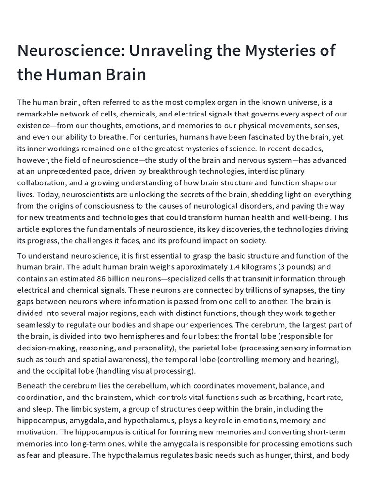 Neuroscience - Unraveling The Mysteries of The Hum | PDF | Neuroscience ...