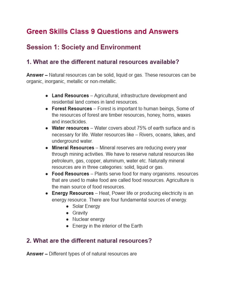Green Skills Questions and Answers | PDF | Entrepreneurship | Soil