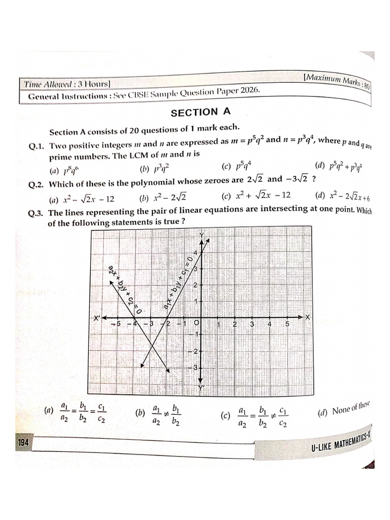 Maths Model Paper | PDF