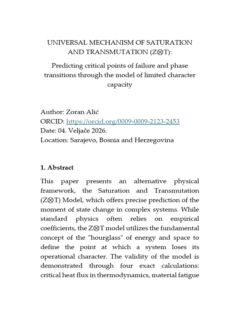 UNIVERSAL MECHANISM OF SATURATION AND TRANSMUTATION (Z⊗T) | PDF ...