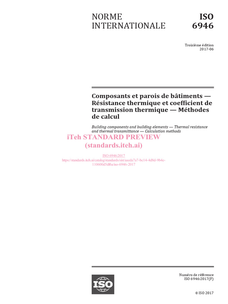 Iso 6946 2017 | PDF | Organisation internationale de normalisation ...