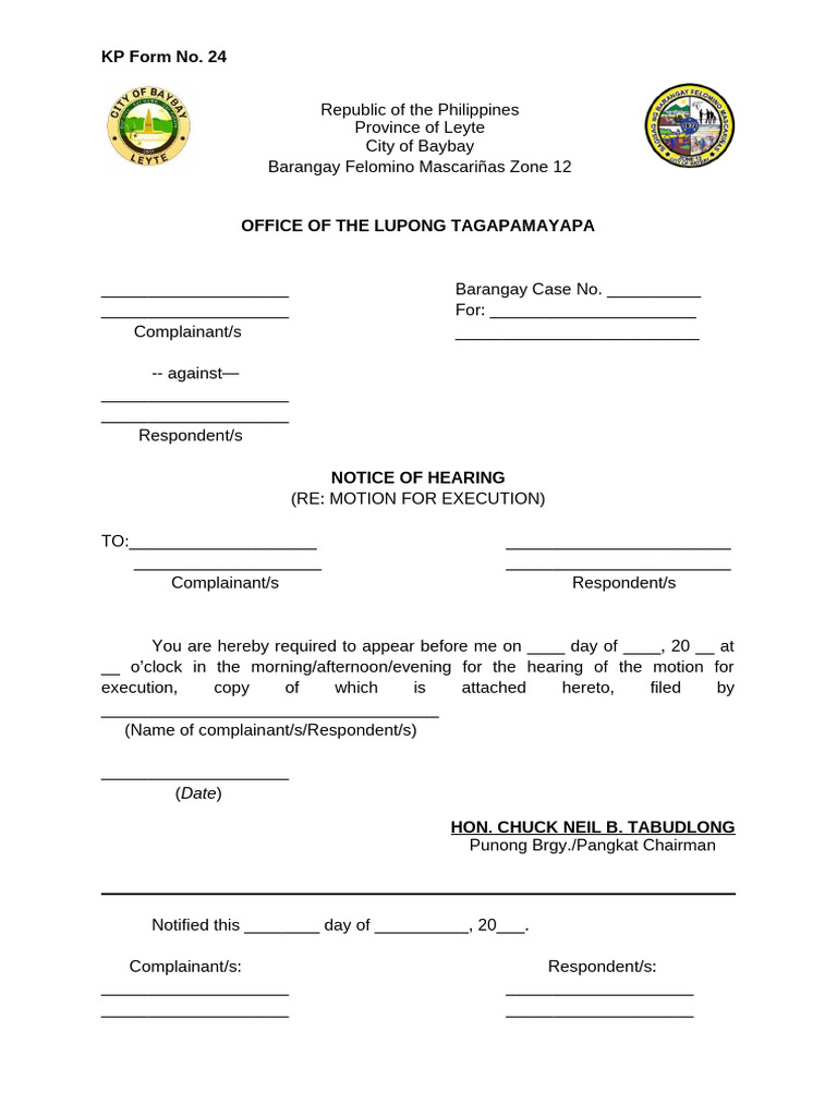 KP Form No. 24 | PDF