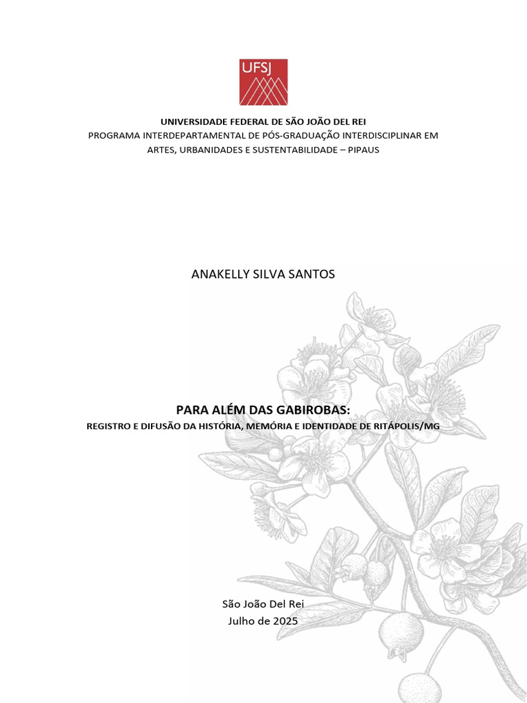 Dissertação Anakelly Ritápolis | PDF | Etnografia | Cidade