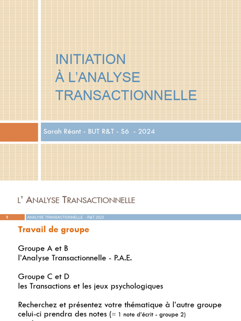 R&T Analyse Transactionnelle | PDF | Psychologie