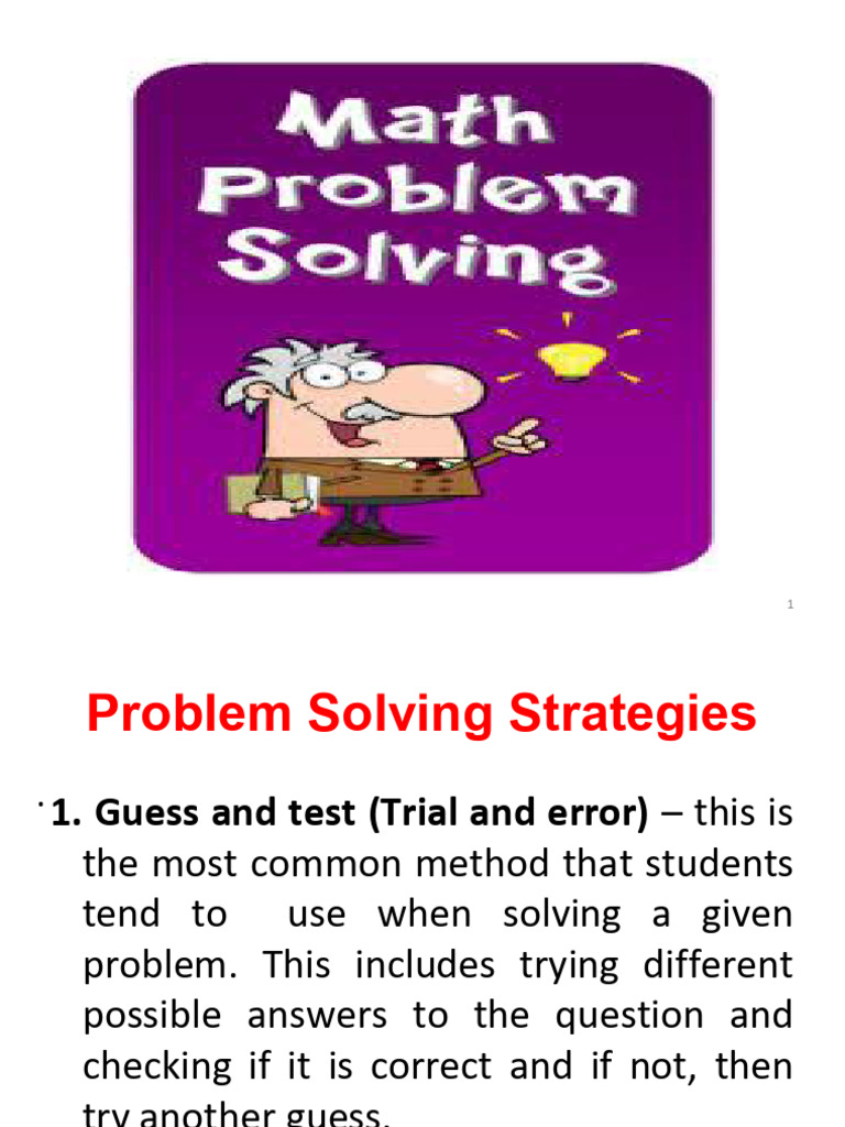 Lesson 5 - Problem Solving Strategies | PDF | Applied Mathematics ...