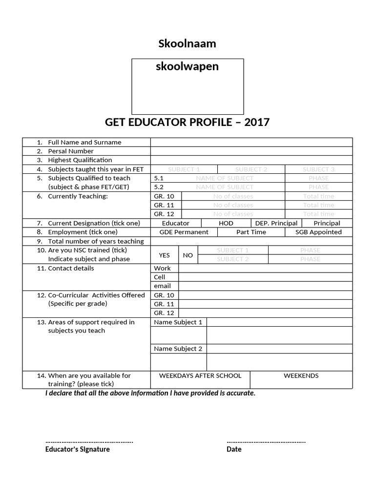 Get Educator Profile | PDF