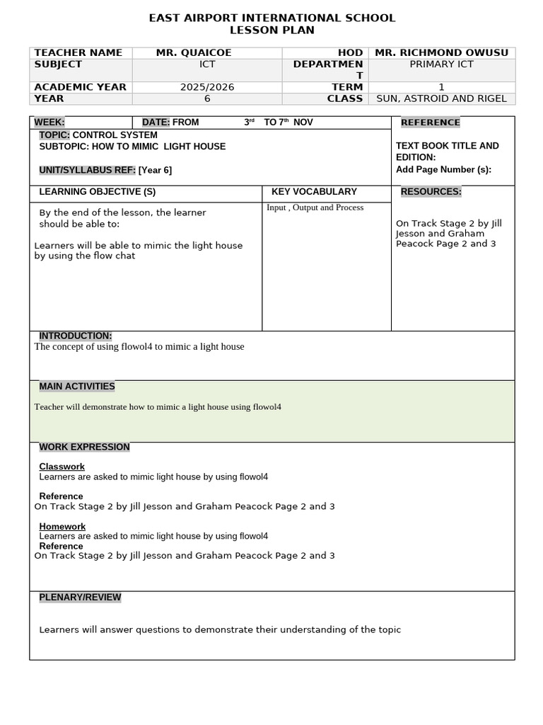 25 - 26 t1 - New LP Template - Year 6 Week9 | PDF | Lesson Plan | Teaching