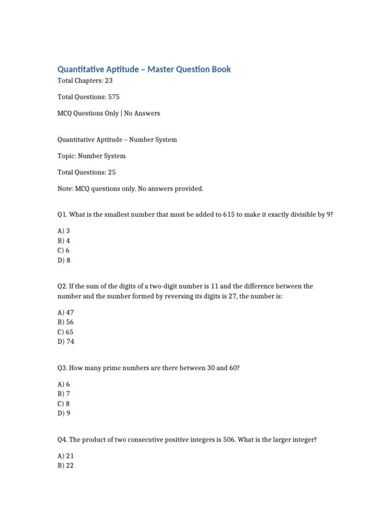 Quantitative Aptitude Questions | PDF | Compound Interest | Interest