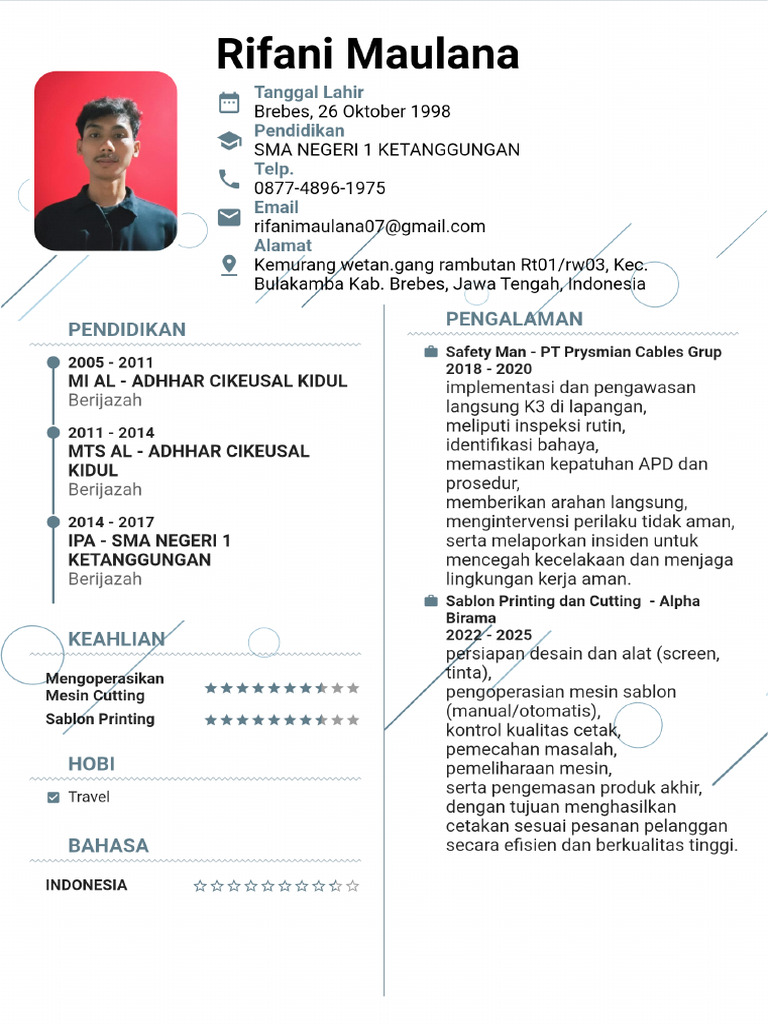 CV Rifani Maulana | PDF