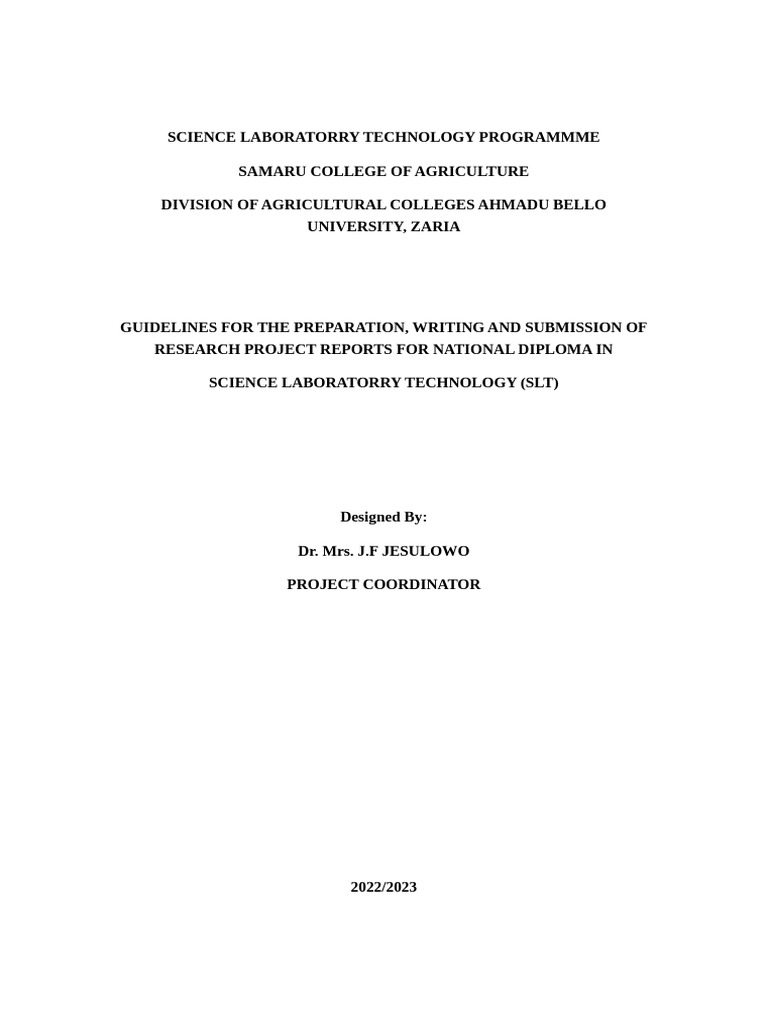 SLT Project Guideline | PDF | Methodology