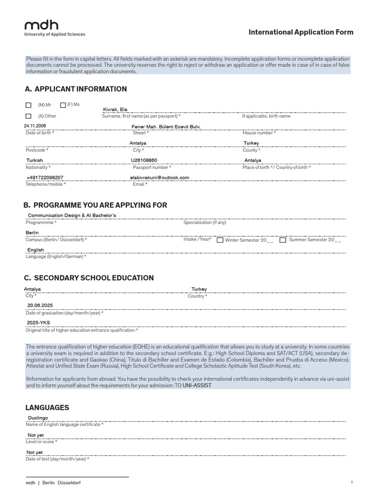 International Application Form Changed | PDF | Academic Degree ...