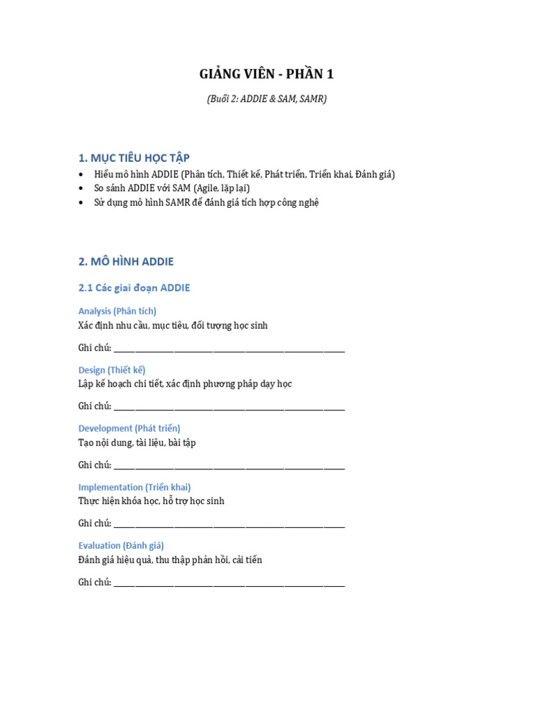 Handout Giangvien Phan 1 | PDF