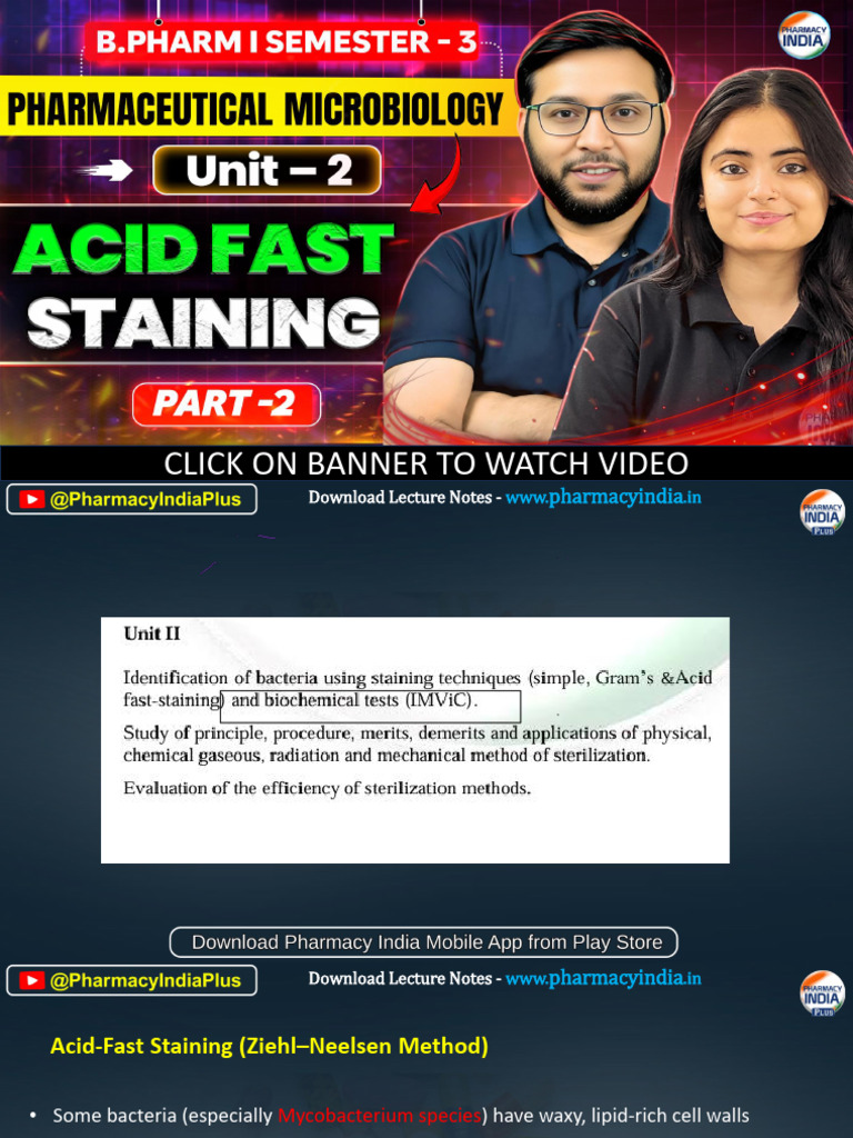 Microbiology Unit - 2 p2 Bp303t | PDF | Staining | Microbiology
