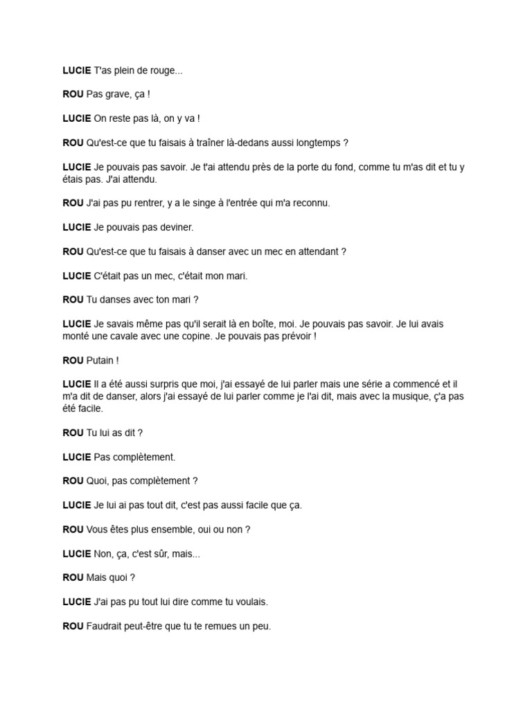 Dialogue Lucie Et Rou | PDF