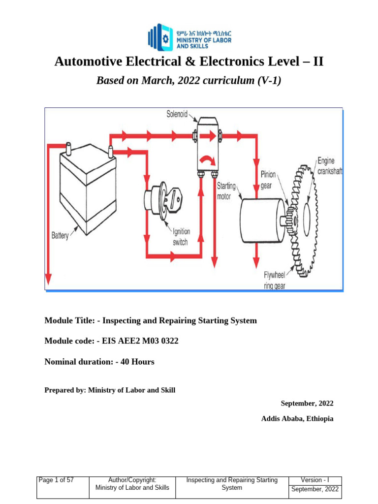 M03 Inspecting and Repairing Starting System | PDF | Electric Motor ...
