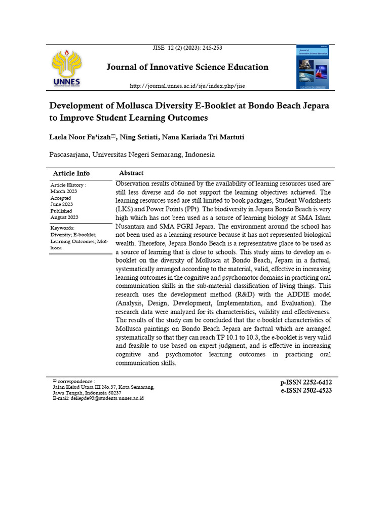 Journal of Innovative Science Education: Noor Fa'izah | PDF | Learning ...