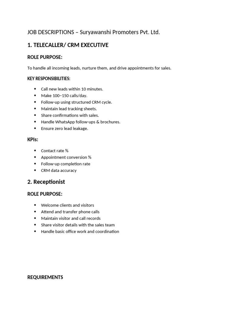Job Descriptions | PDF