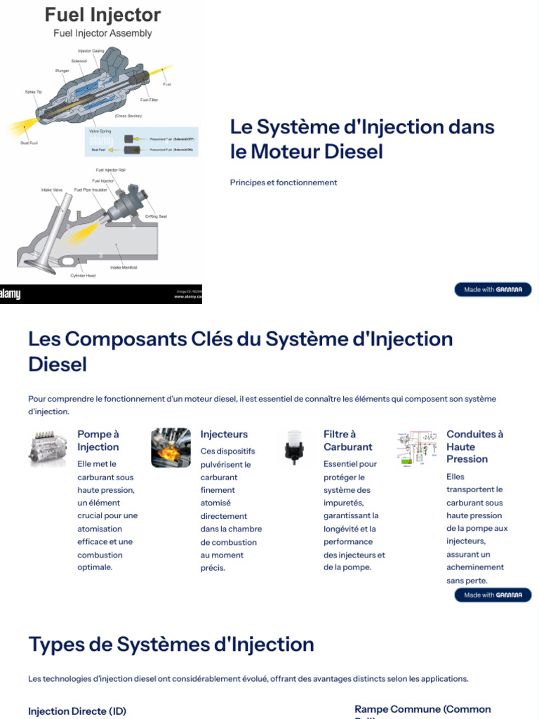 Le Systeme DInjection Dans Le Moteur Diesel | PDF | Injection (moteur ...