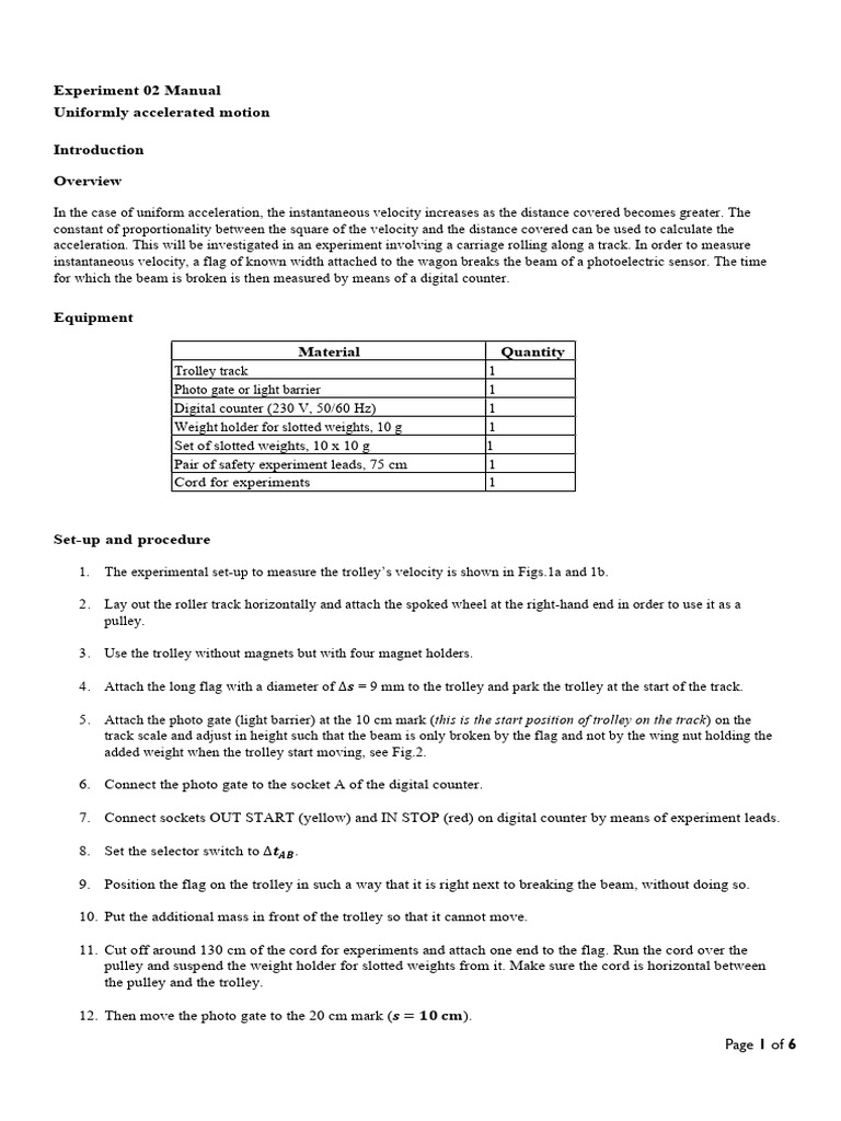 Uniformly Accelerated Motion Manual Revised 23feb2024 | PDF | Force ...