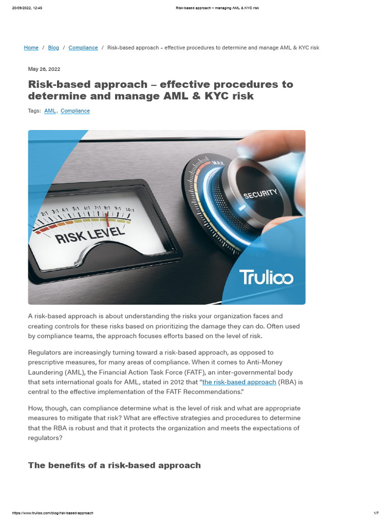Risk-Based Approach - Managing AML & KYC Risk | PDF | Business