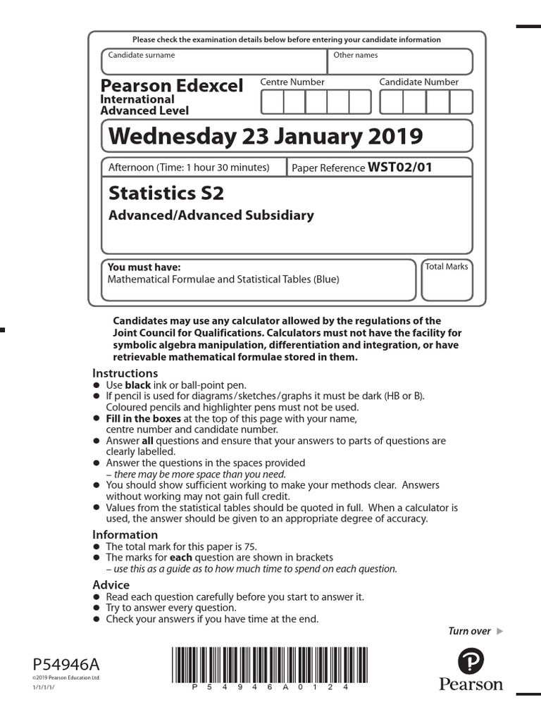 Statistics 2 Booklet | PDF | Probability Distribution | Probability