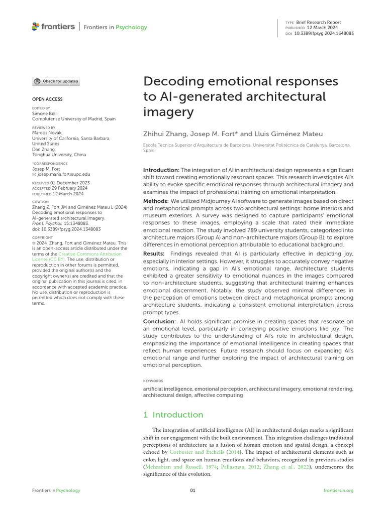 Decoding Emotional Responses To AI-generated Archi | PDF | Emotions ...