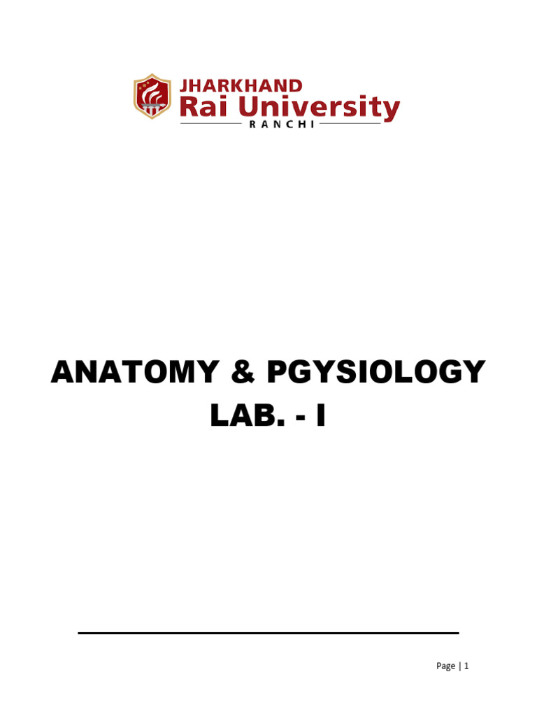 Human Anatomy & Physiology-I Lab Manual - 1st Sem | PDF | Respiratory ...