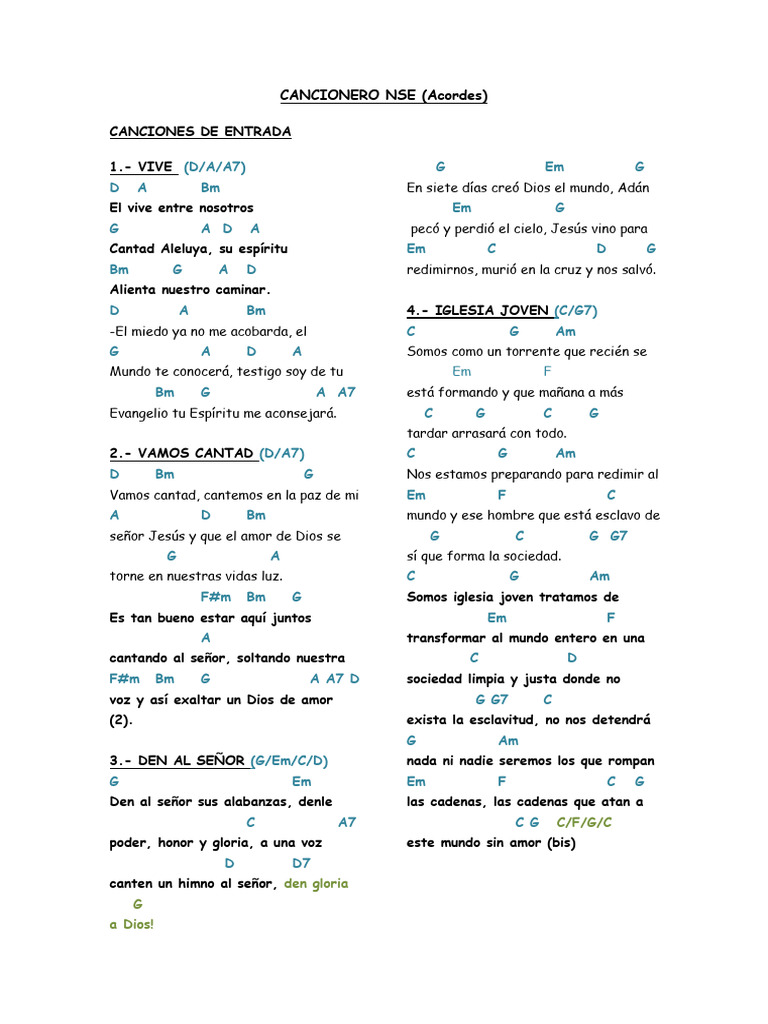 Canciones Con Acordes | PDF | Amor | Oración