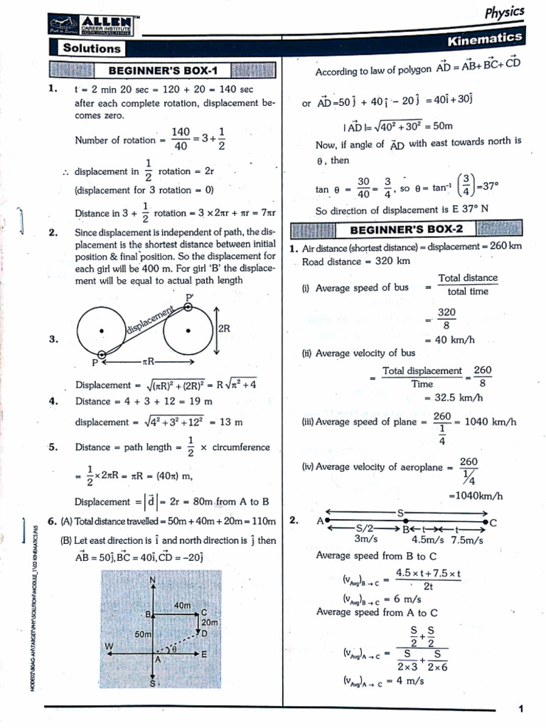 Allen Physics Module Solution Book Part 1 | PDF