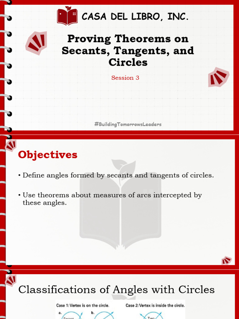 Proving Theorems On Secants, Tangents, and Circles | PDF ...