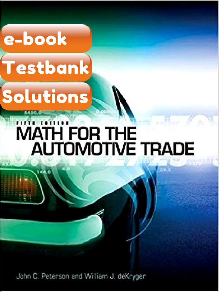 Testbank Math For The Automotive Trade 5th Edition Ebook Solutions ...