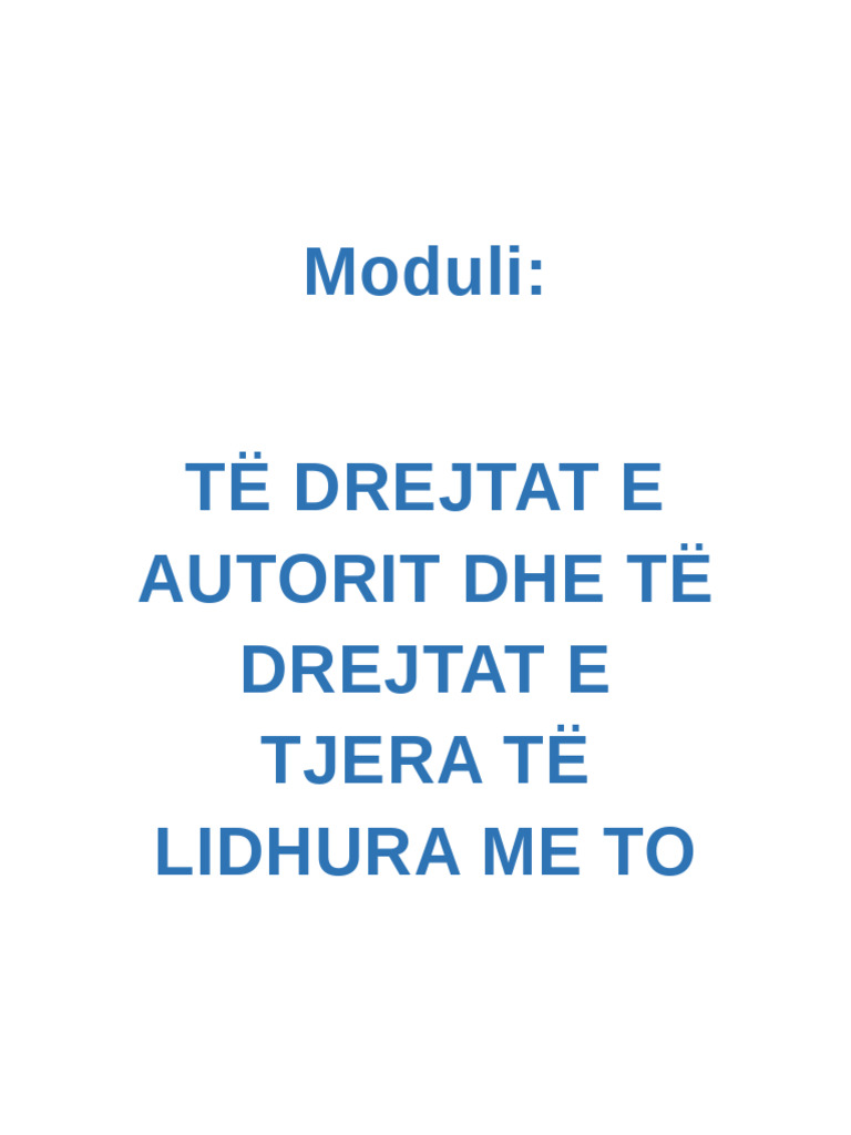 Moduli e Drejta e Autorit 1 | PDF