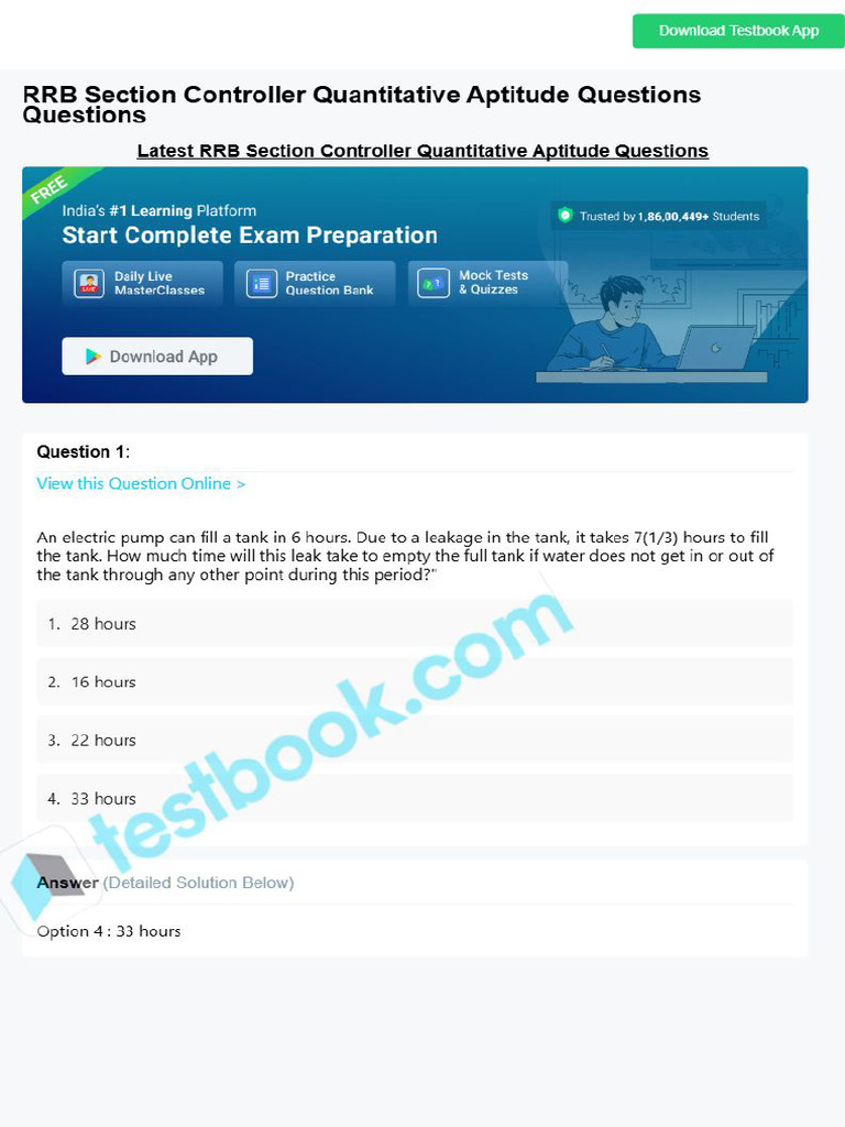 Rrb Section Controller Quantitative Aptitude Quest ...
