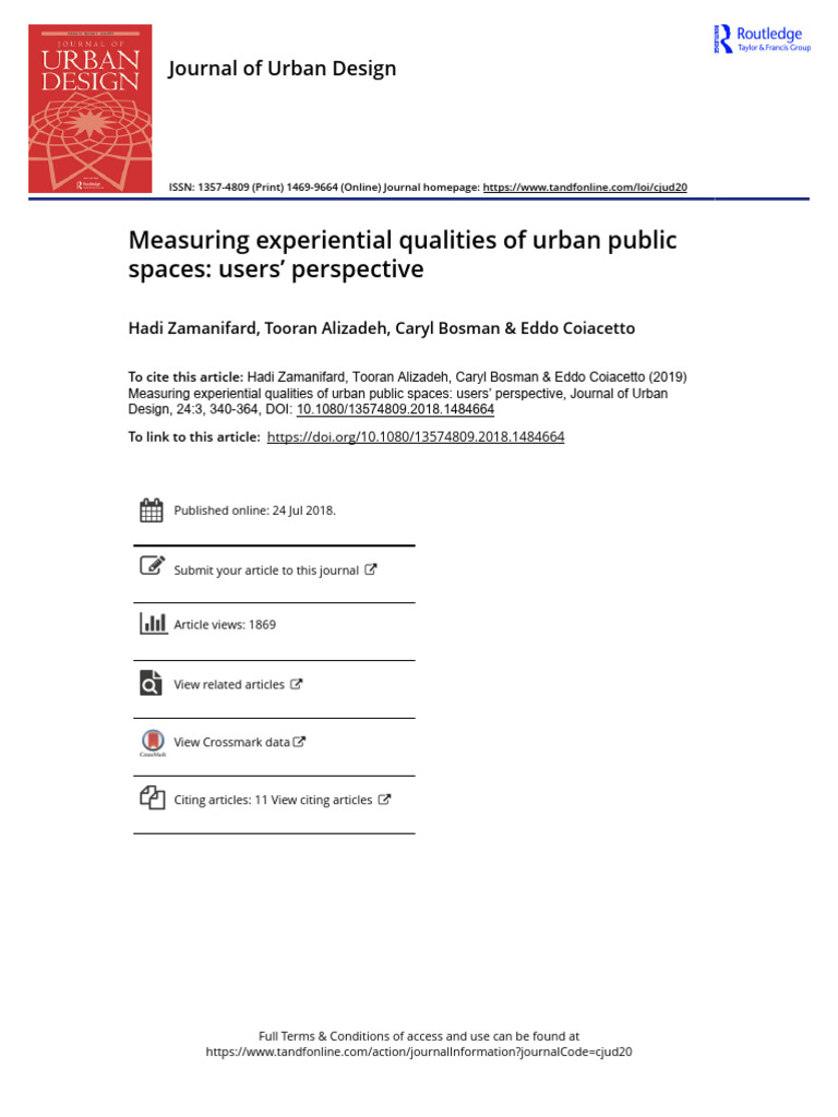 Measuring Experiential Qualities of Urban Public Spaces: Users ...