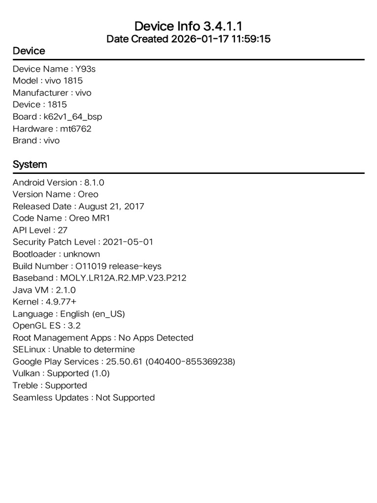 Device Info Report | PDF | Pixel | Computer Engineering