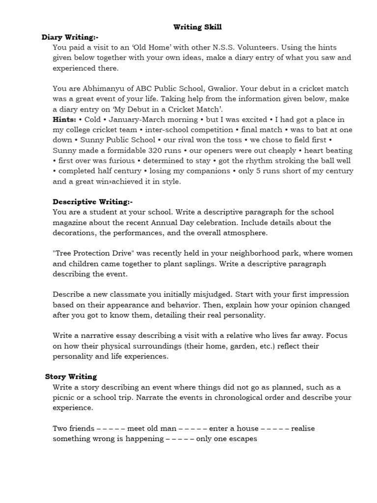 Writing Skill (1) | PDF