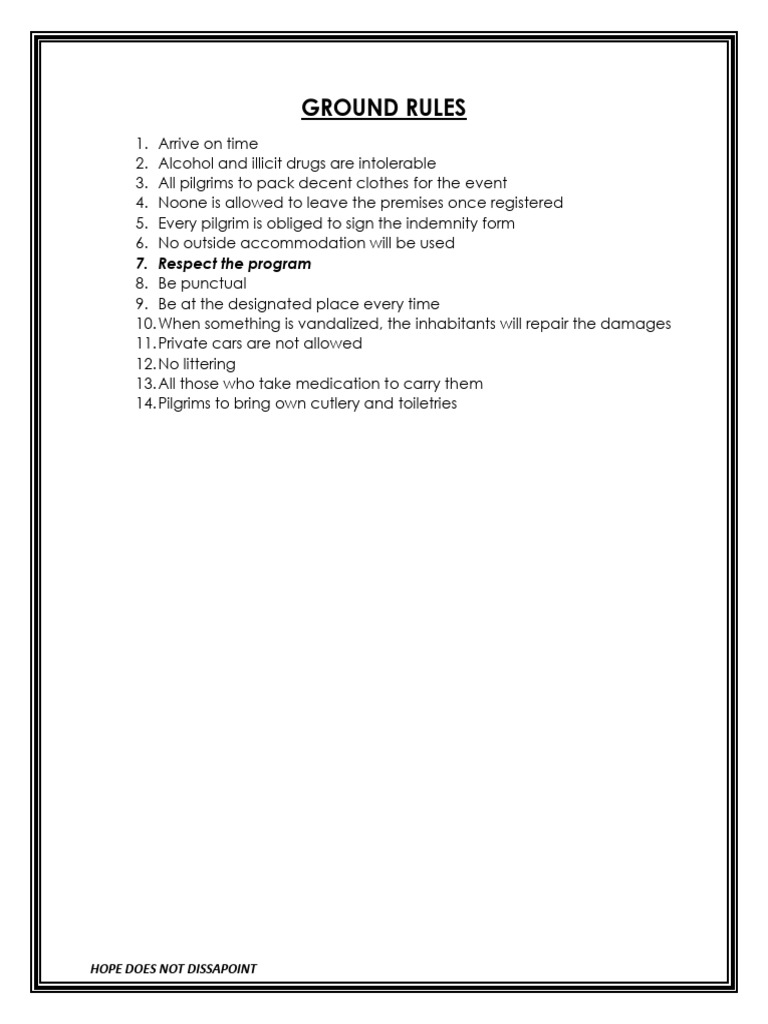 Ground Rules | PDF