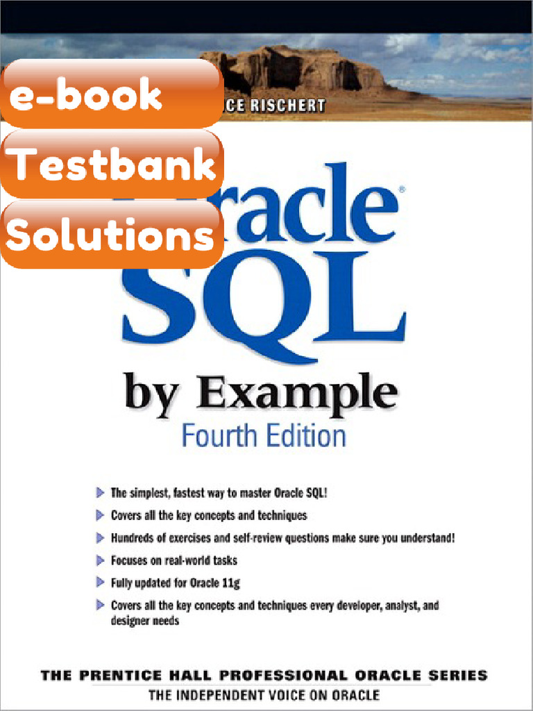 Testbank Oracle SQL by Example 4E 4th Edition Alice Rischert Ebook ...