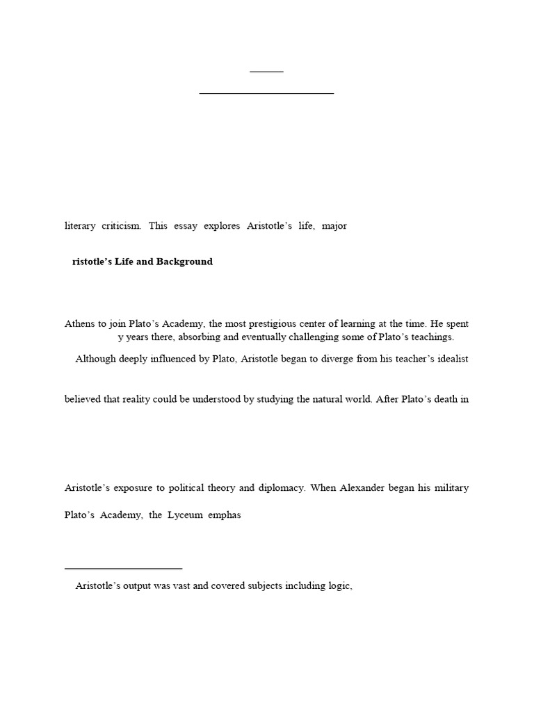 Unit I - Aristotle - Life and His Works | PDF | Aristotle | Virtue