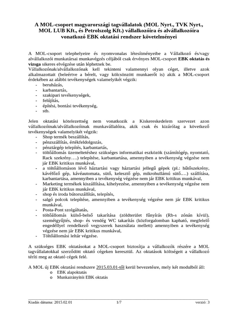 EBK Oktatasi Rendszer Leiras 3 | PDF