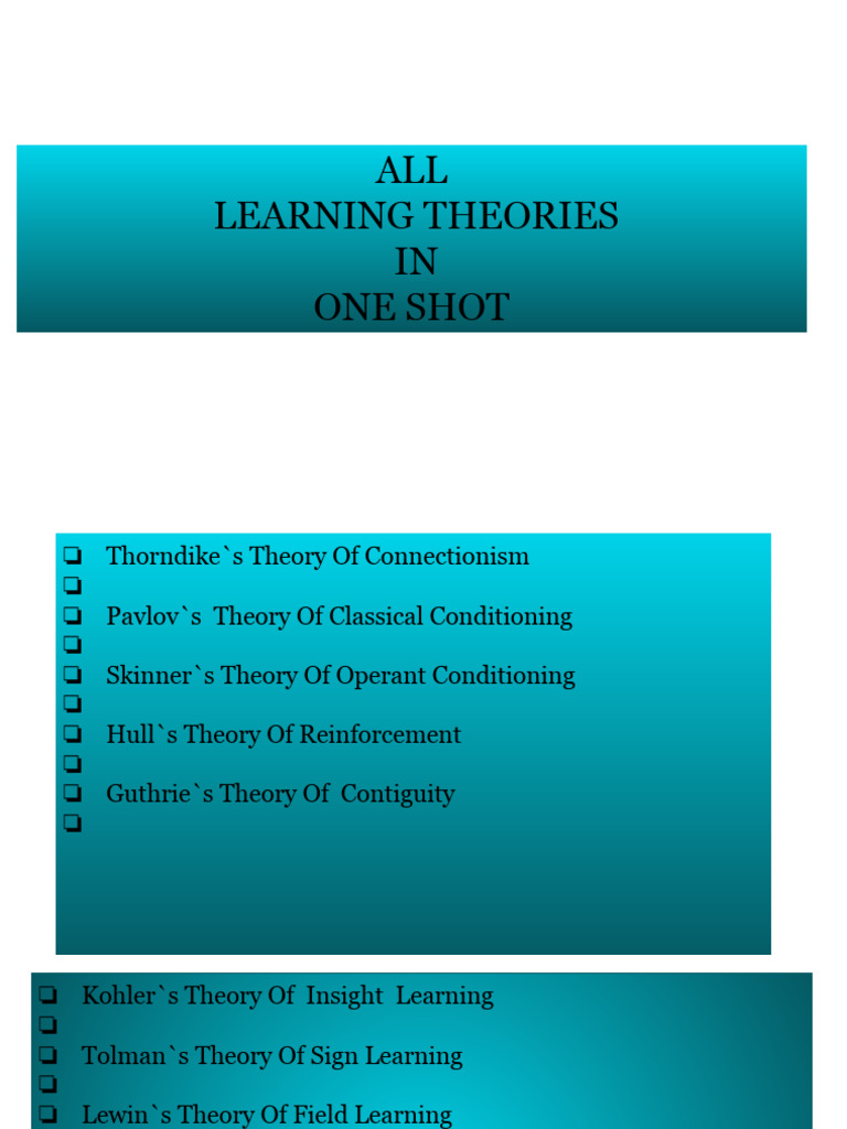 All Learning Theories in One Shot | PDF