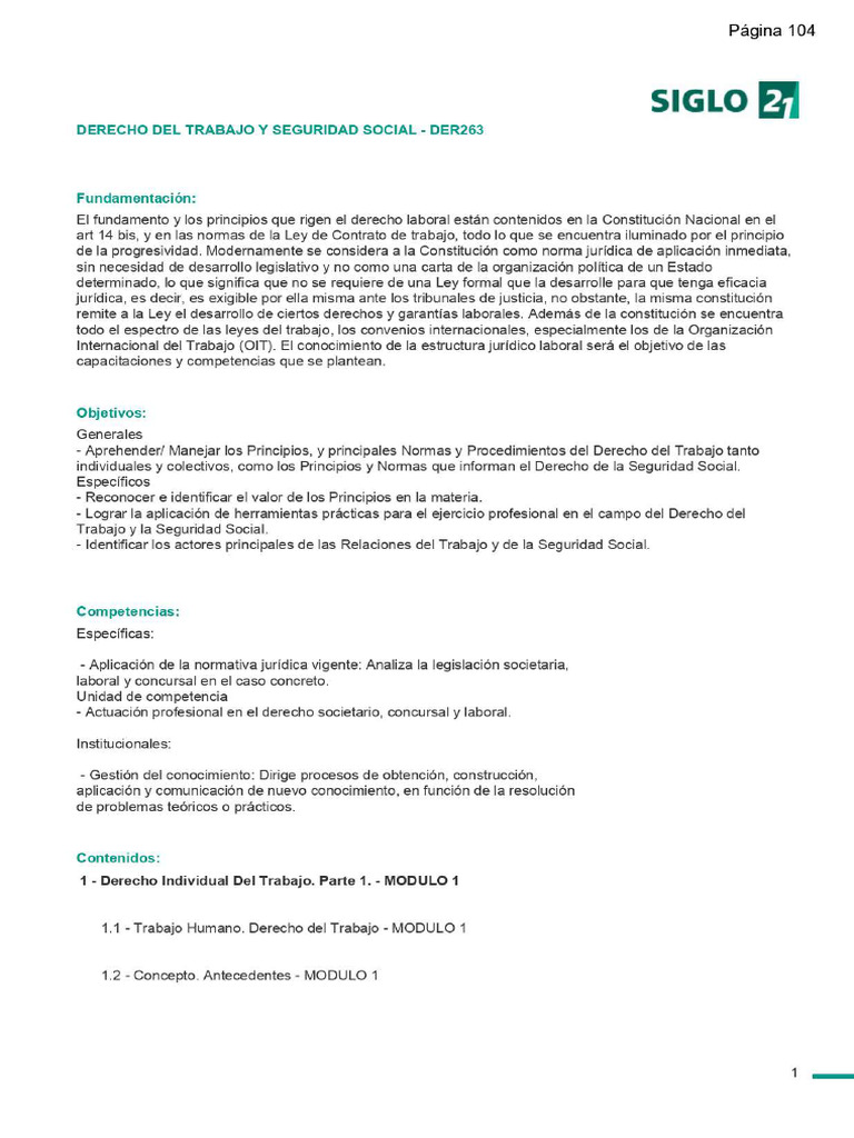 Derecho Del Trabajo y La Seguridad Social | PDF