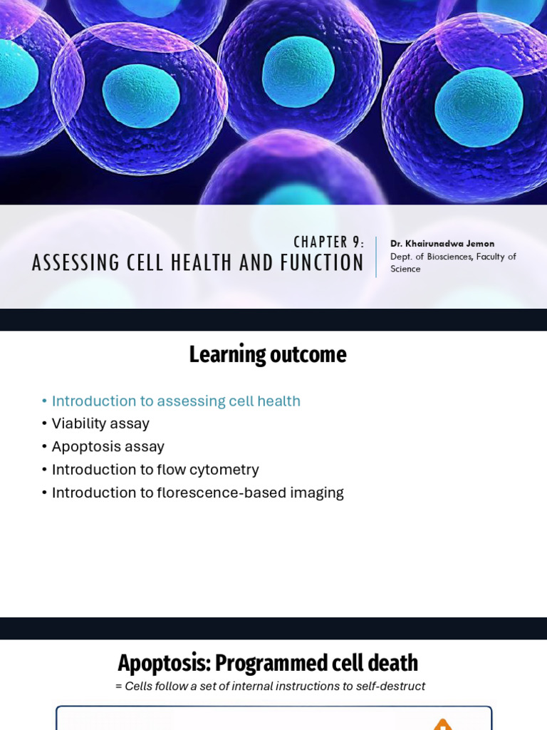 Chapter 9 Assessing Cell Health Part 2 | PDF | Apoptosis | Flow Cytometry