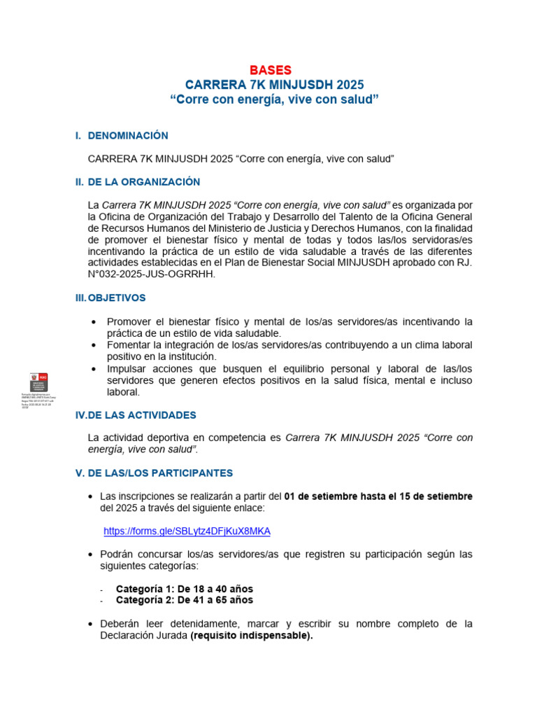 Bases de La Carrera 7K - 2025 | PDF | Árbitro
